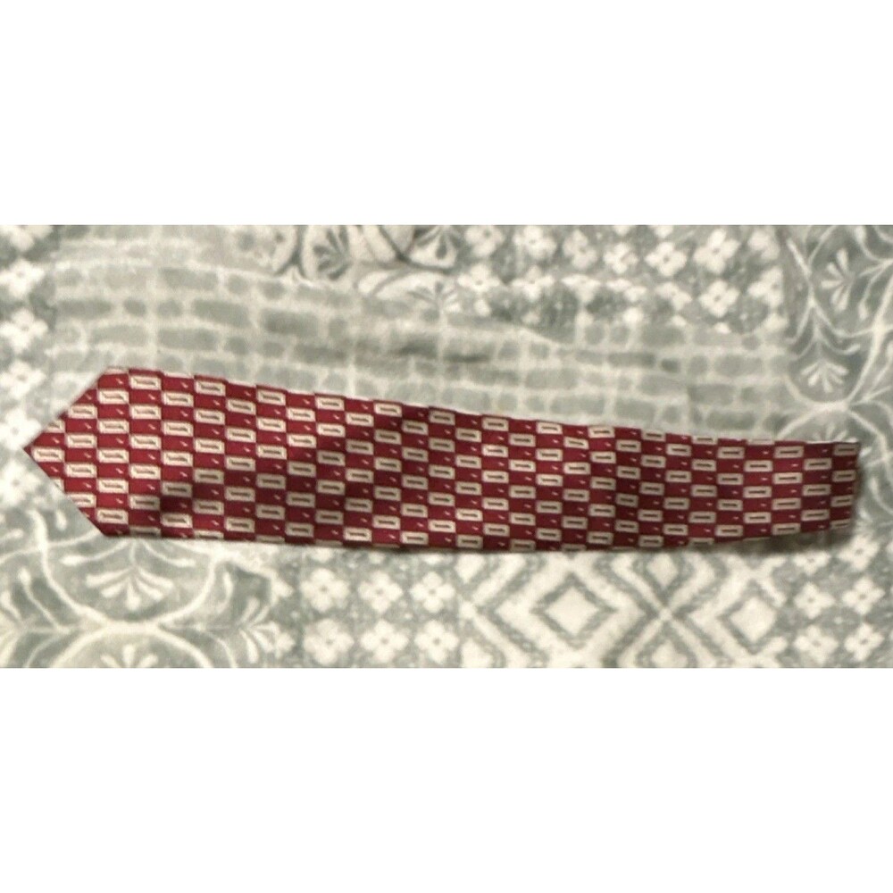 Jos. A. Bank Men's Silk Geometric Tie Classic Red pattern